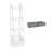 RiverRidge Kids 4-Tier 13in Ladder Shelf Toy Organizer and Book Storage with 3 Open Display Shelf - White with 2 Half Size Fabric Bins-94008470