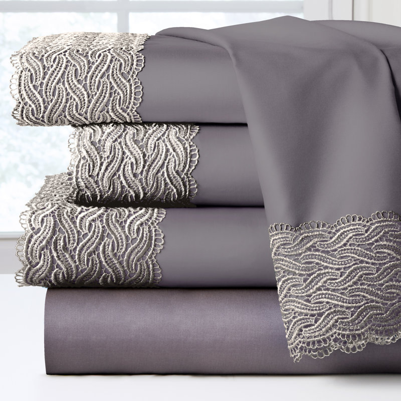 100% Cotton Solid Colour Sheet Set, Grey, Twin