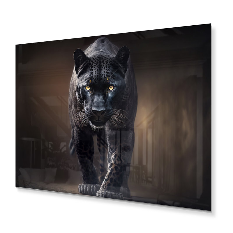 - Décoration murale en métal animaux panthère, H 16 po x l 32 po