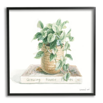 Plante en pot sur un livre de jardin par Danhui Nai - peinture sur bois