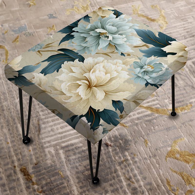 Contemporary Flourish Victorian Pattern II - Floral Rectangle Ottoman
