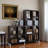 Celeste Brown Faux Wood Grain Shelving Unit with Silver Plastic Legs, 60.75" H X 58.14" W X 11.22" D