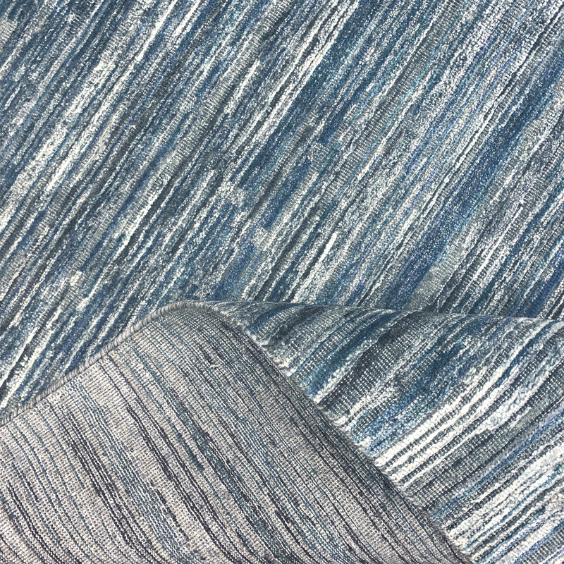 Hand Knotted Area Rug in Blue/White, Rectangle 9' x 12'