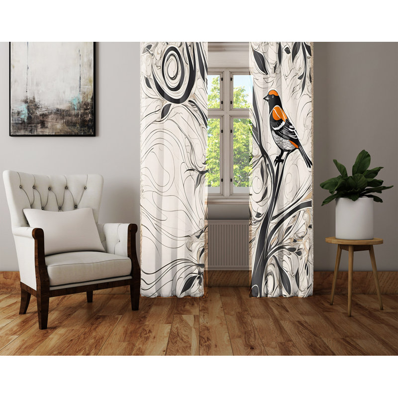 Paire de rideaux semi-transparents en polyester Haristina, L 40 po x L 61 po