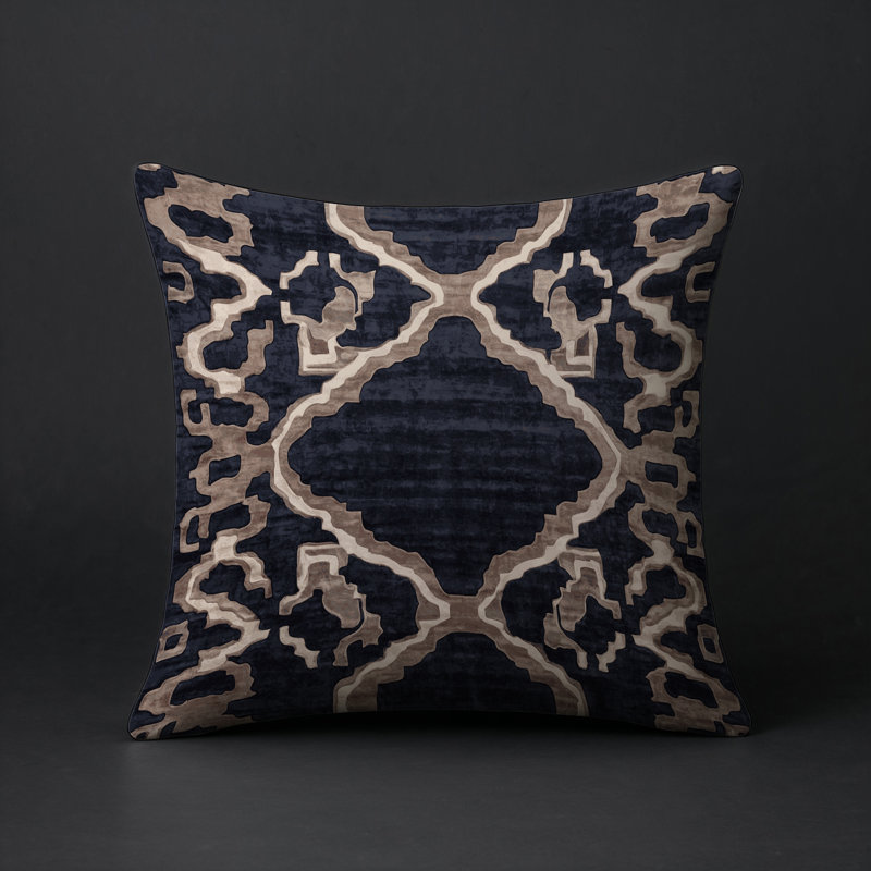 Coussin décoratif intérieur et extérieur Modern, Gris géométrique 47, Carré 20 po