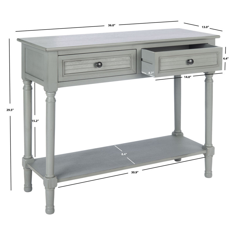 Distressed Gray Pinewood Hallway Table with Storage