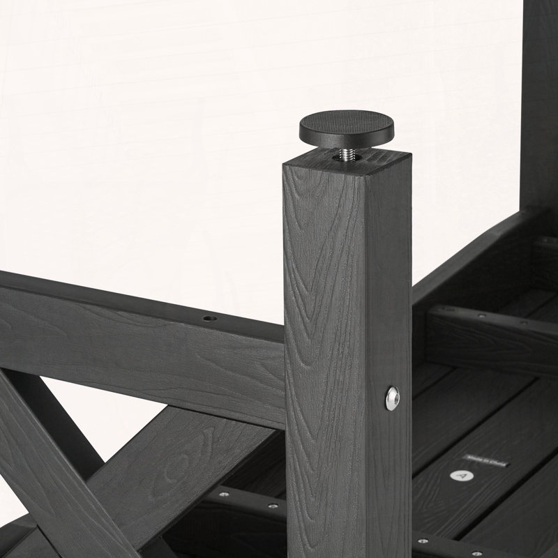 44.5 Weatherproof Plastic Bench with Wood-Look Finish