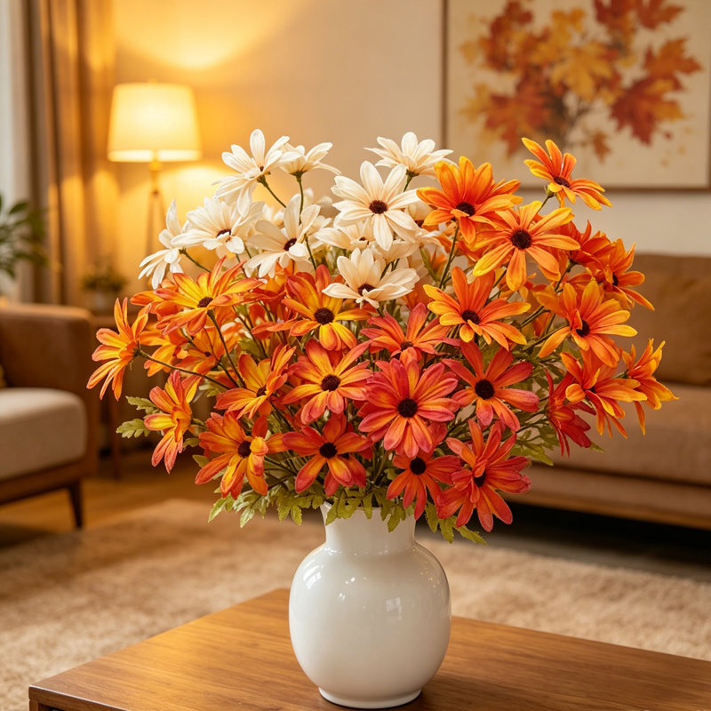 4pcs Fall Artificial Chrysanthemum Daisy Flower (Set of 4), A4