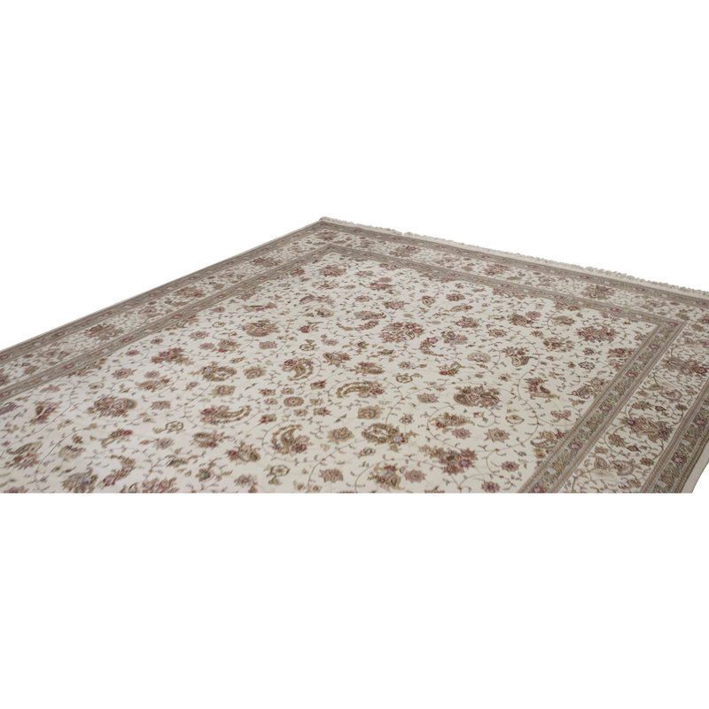 Tapis ivoire noué à la main de haute qualité