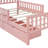 Twin Wood Platform Bed with Guardrails on Both Sides and Two Storage Drawers