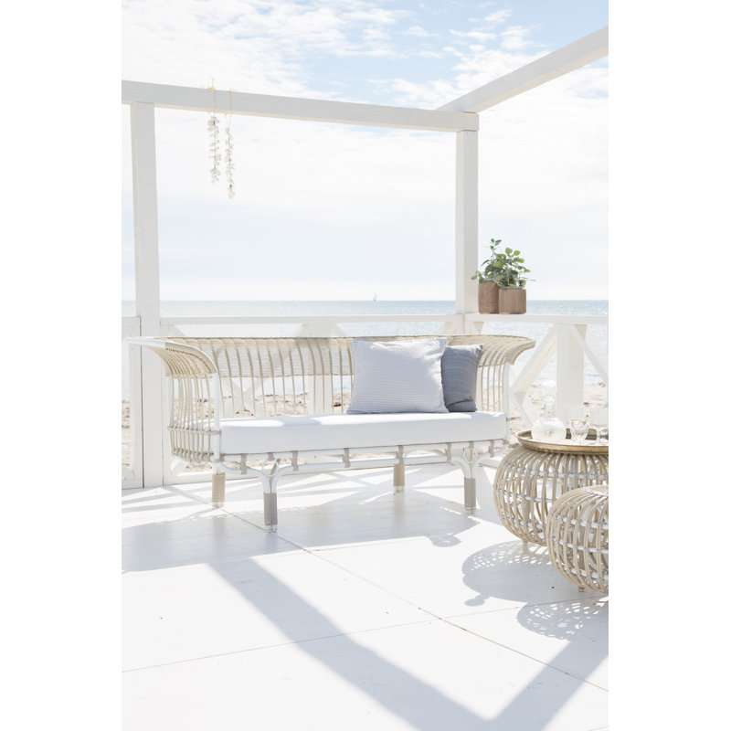 Franco Albini Belladonna Outdoor Sofa, White, White Canvas