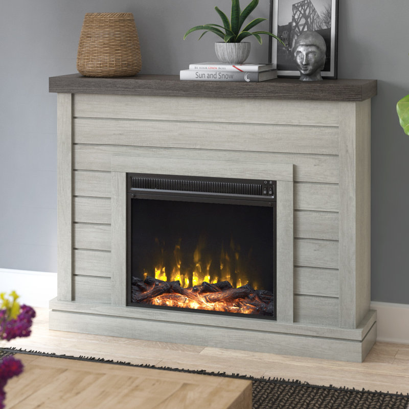 Alaya 47.38'' W Electric Fireplace & Mantel Package with 4600 BTU, Fairfax Oak