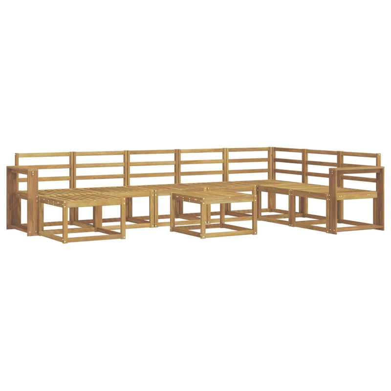  Outdoor Sofa Set 9 pcs Solid Acacia Wood Sectional Modular Furniture
