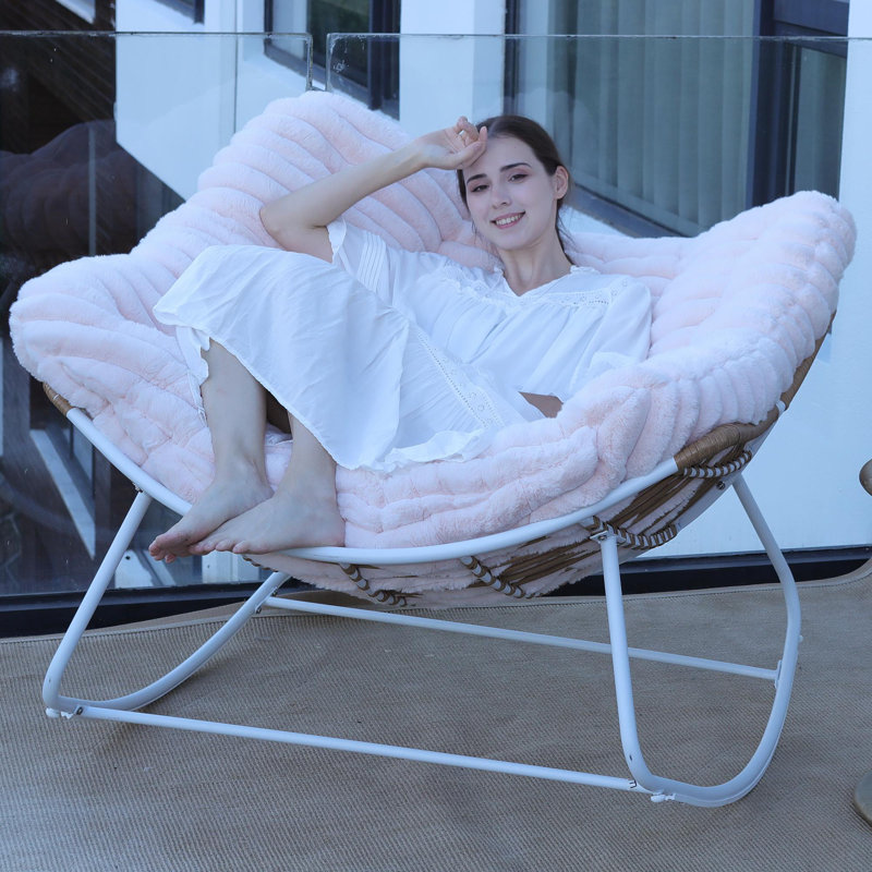 Chaise en osier Rockong, Rose, Bleu