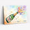 Bouteille de champagne avec confettis colorés et étoiles, style aquarelle, toile tendue sur châssis, décoration murale pour le Nouvel An 2026, idéale pour la maison et les fêtes. Bonne année 2026 !