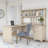 Paelynn L Shaped Credenza Desk with Hutch-1541993918