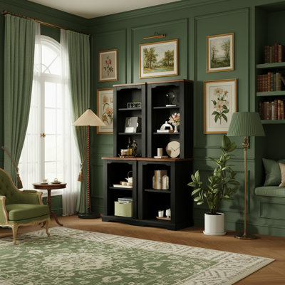 Elegant Design Display Bookcase For Living Room (Set Of 2)