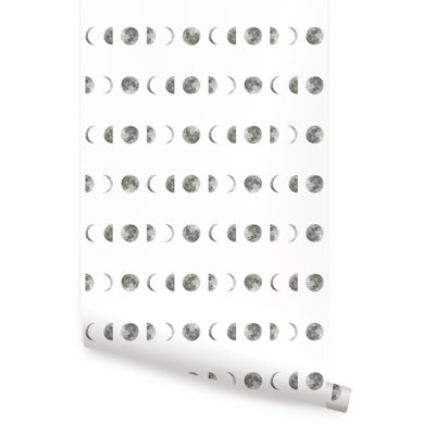 Fieldston Phases of the Moon Paintable Peel and Stick Wallpaper Roll