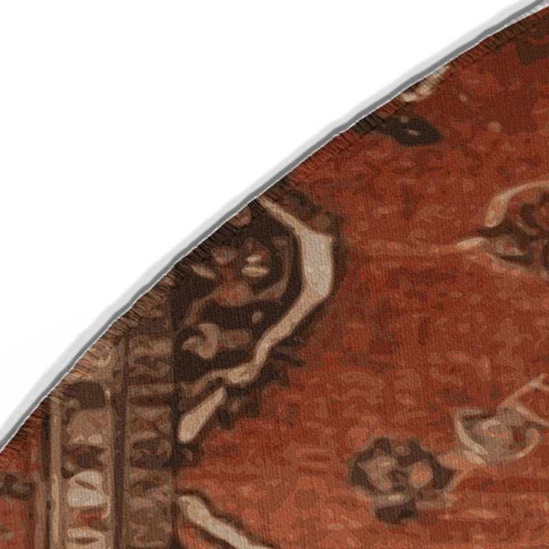 Tapis intérieur et extérieur brun Overdyed, Rond 5 pi