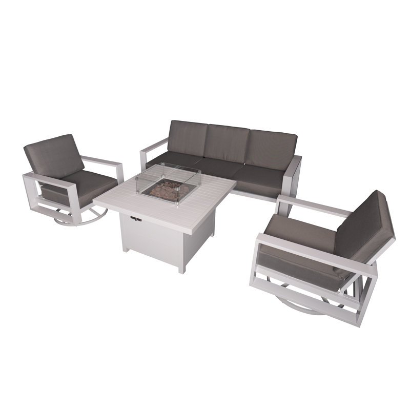 Ensemble repas extérieur pour 5 personnes Makensi, H 25,2 po x L 40,35 po x l 40,35 po