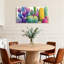 Plantes et fleurs, cactus coloré, impression sur toile-115728439