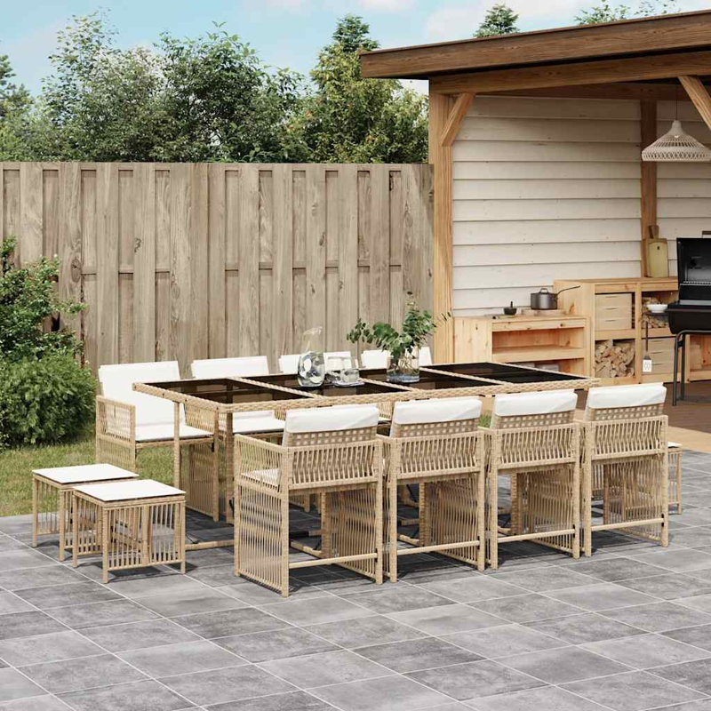 Patio Dining Set with, Cream White, Beige