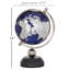 Globe terrestre en marbre éducatif et géographique avec accents argentés
