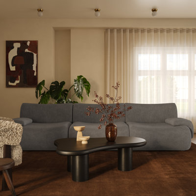 Chue Gray Upcycled Fabric Modular Sofa