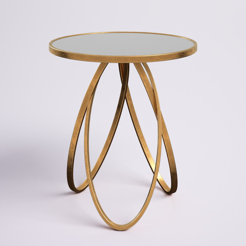 Grassingt Mirrored Glass Top End Table