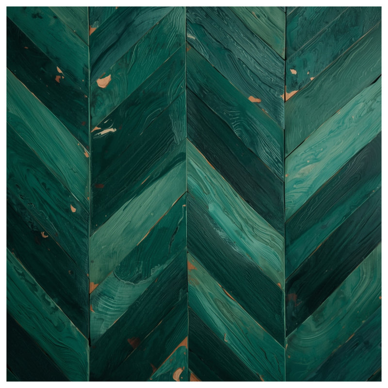 Édredon vert à chevrons vert, Grand lit