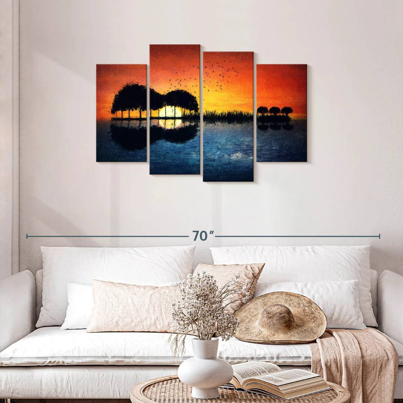 «Guitare Sunset», reproduction d'art sur toile, H 27 po x l 43 po x P 1,25 po
