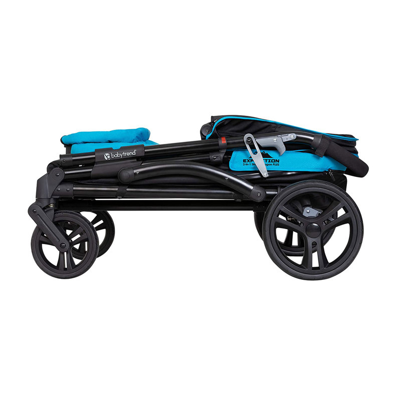 Baby Trend Foldable 4 Wheel Multi-Child Stroller with Storage, Blue/Black