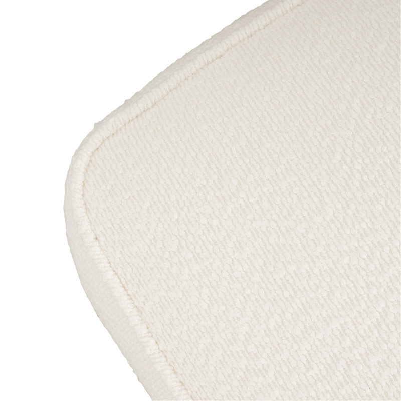 Boucle - Covered White Square With Plywood Construction And A Versatile Role In Home Decor, 22.23” W X D 16.51” H Shape Dense Foam Pocket Coil Spring For Enhanced Comfort, Contemporary Vibe,