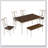 6-Piece Dining Set Wooden Table and 4 Chairs with Bench for Dining Room
