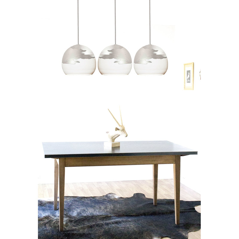 Ombre 1 - Light Pendant, Nickel, Matte White/Silver, Yes
