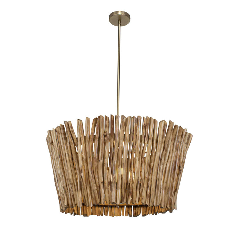  Lustre 4 branches en bois Rhea