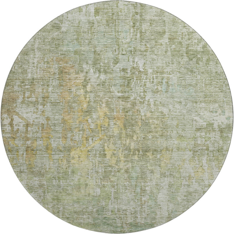 Premium Machine Washable Kelton AMF1237 Modern Rug, Round 8'