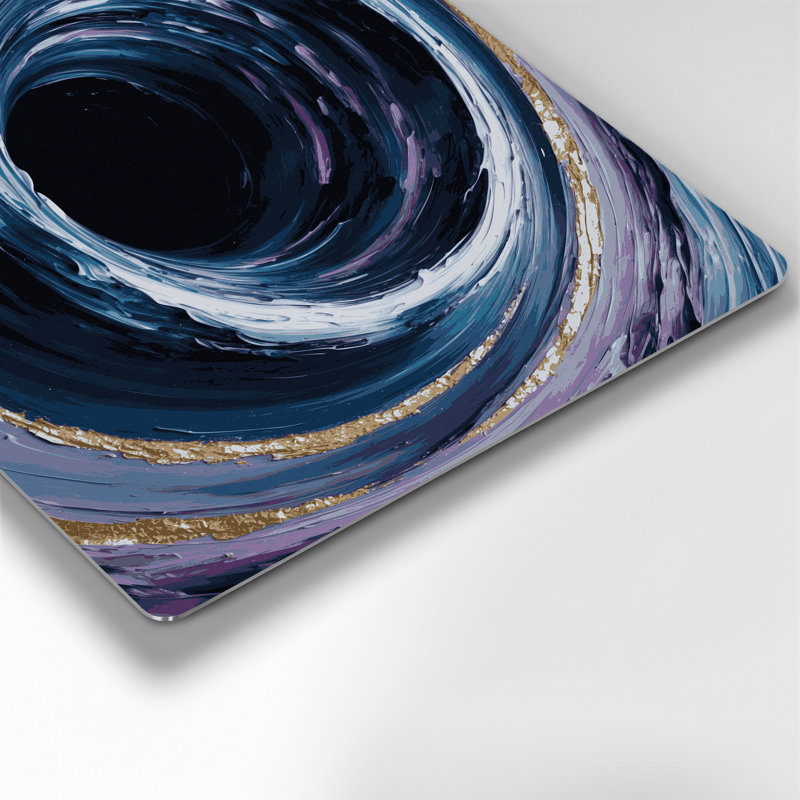 Espace noir, visualisation de trous en métal gris, H 12 po x l 18 po