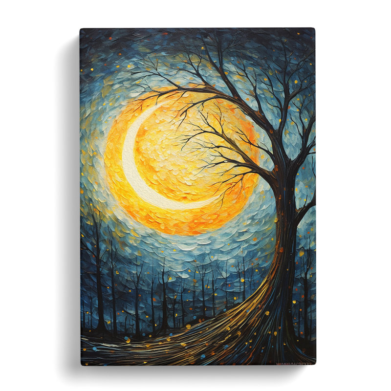 Moon Impressionism Art - Wrapped Canvas, 50cm H x 35cm W x 3cm D
