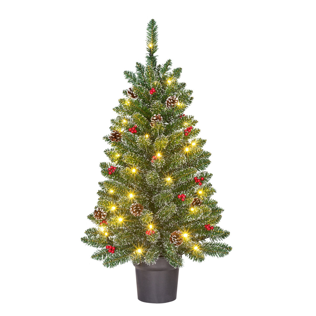 Künstlicher Weihnachtsbaum 90 cm Weiß mit Beleuchtung