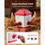 Mangeoire automatique pour poulets, capacité de 40 livres, grand distributeur de volaille suspendu à poignée avec poignée, conception anti-pluie sans déchet, 3 ports d'alimentation, à l'intérieur ou à l'extérieur du poulailler, pour les poulets