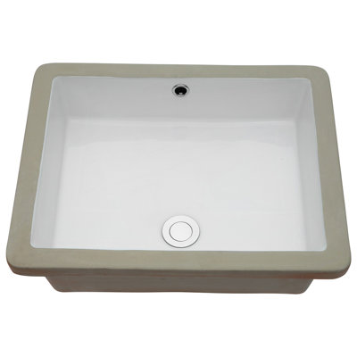 Lavabo de salle de bain moderne en céramique - encastré rectangulaire avec peu d'espace pour la décoration