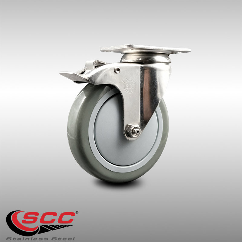 Polyurethane Casters, Gray