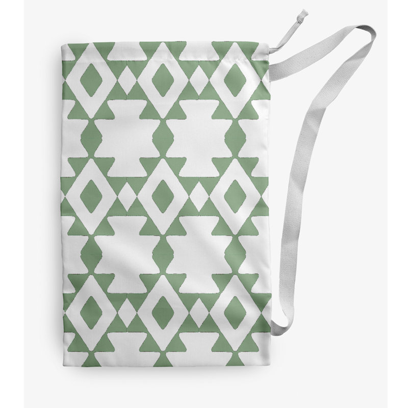 Sac à linge géométrique, Petit (H 29 po x l 18 po), Vert