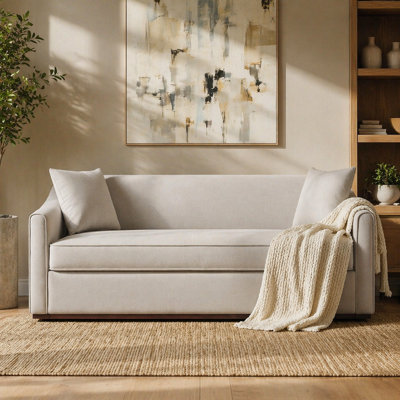 Modern 3-Seater Sofa 75.78" Sofa Couch Upholstered Sofa With Throw Pillows for Living Room, Grey