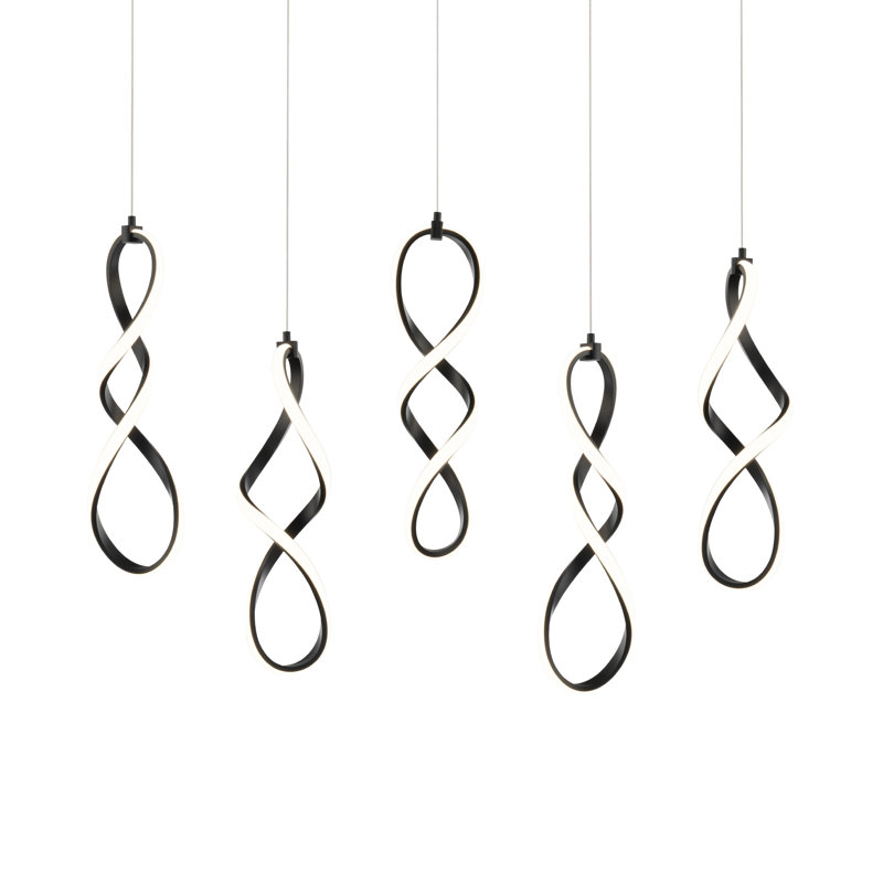 Interlace Linear Multi-Light 4-CCT Pendant, Black