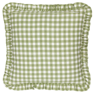 Maude Gingham Square Throw Cushion With Filling