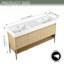 Meuble-lavabo autoportant de 60 pouces avec lavabo en résine, portes à fermeture douce, chêne original-1174804383-1174804354