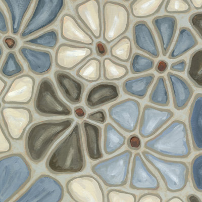 Tiled Petals II by Karen Deans - Wrapped Canvas Painting