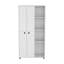 Armoire-penderie Misuri avec porte double, tiroir, tringle et tablettes ouvertes